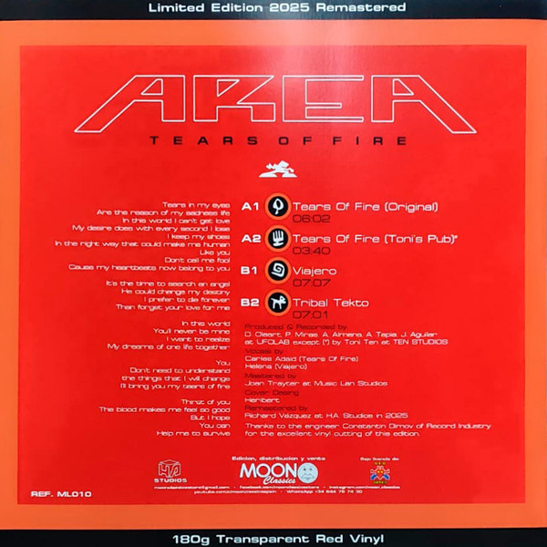 Area – Tears Of Fire - Imagen 2