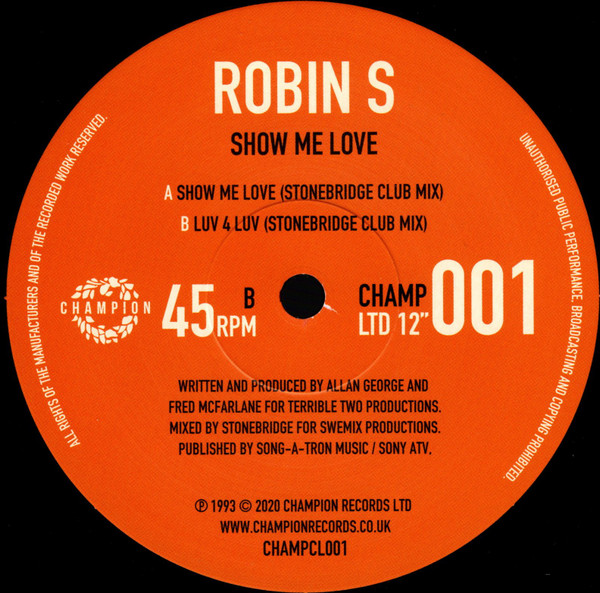 Robin S ‎– Show Me Love / Luv 4 Luv - Imagen 4