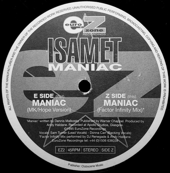 Isamet Maniac Repress EZ2 45RPM