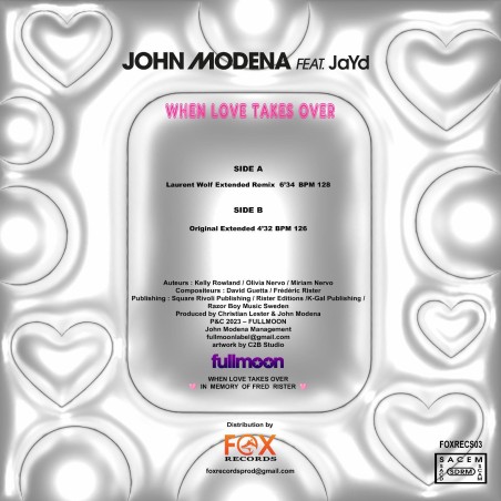 John Modena Feat. JaYd (4) ‎– When Love Takes Over (Laurent Wolf Remix) - Imagen 2