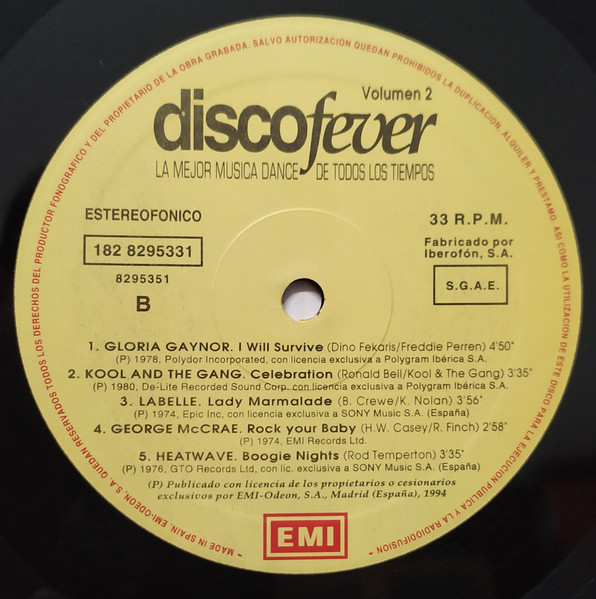 Various – Disco Fever Volumen 1 (La Mejor Musica Dance De Todos Los Tiempos - Imagen 7